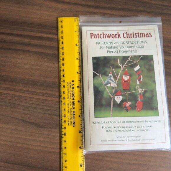 Patchwork Christmas Patterns & Instructions For 6 Pieced Ornaments Kit - Picture 7 of 7
